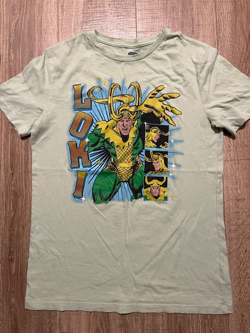 Old Navy Kid’s Light Green Loki Graphic Short Sleeve Tee